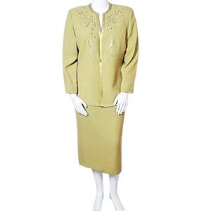 Caramia 2-Piece Green Skirt Suit